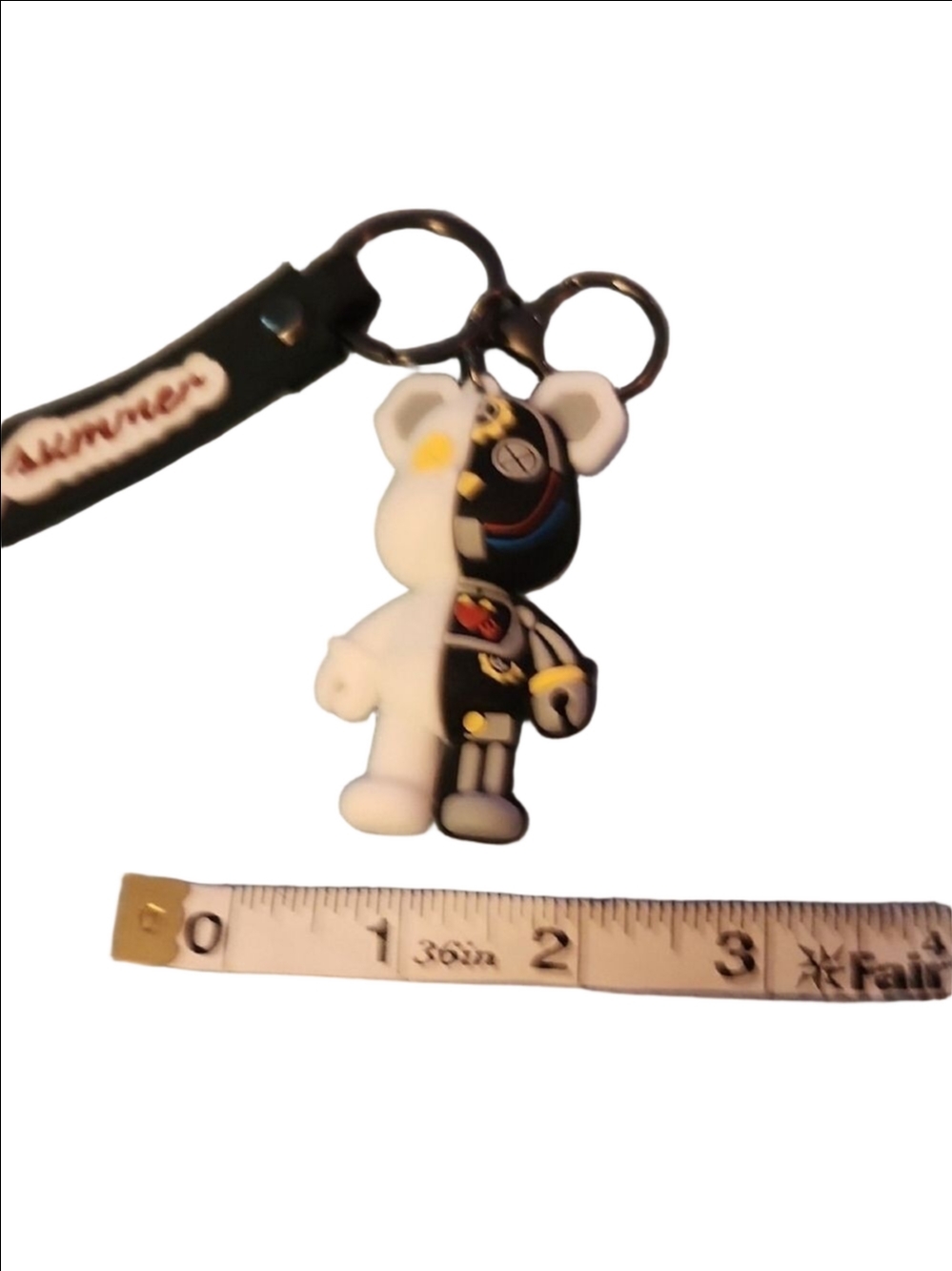 Teddy Bear Black and White Keychain be used as a bag charm - Picture 3 of 9